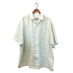 Tommy Bahama Linen Button Down Plaid Shirt